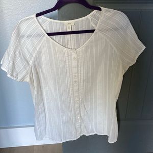 Women's White Button-Up Top